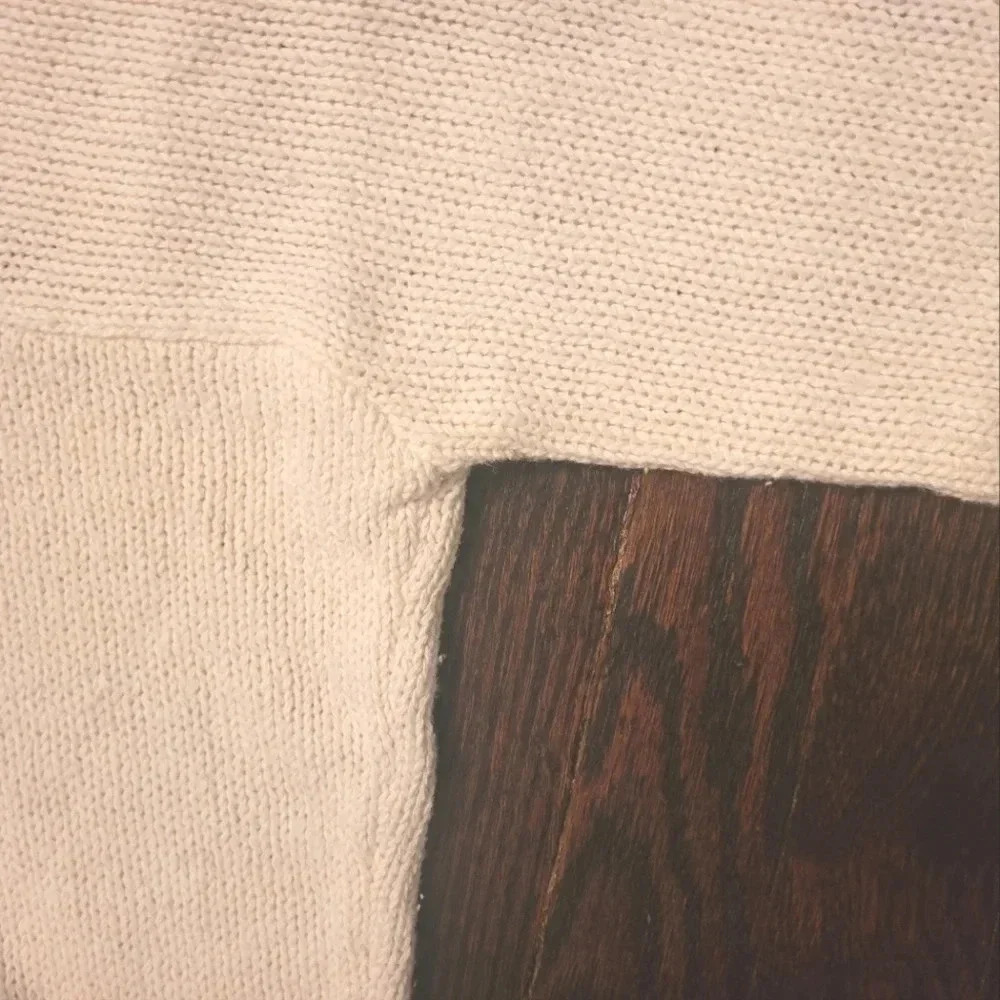 Vintage cream crochet lace pearls floral whimsy coquette cottagecore sweater M - Picture 10 of 14